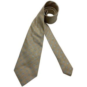 PROCHOWNICK Beige/Blue Polka Dot Silk LUXURY Tie ITALY